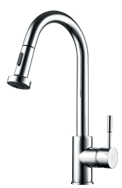 ברז קשת גבוה נשלף למטבח 2 מצבי זרימה - דגם 1211 ניקל