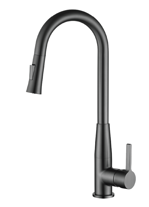 ברז קשת גבוה נשלף למטבח 2 מצבי זרימה דגם 1229 גרפיט 