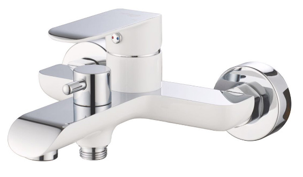 סוללה לאמבטיה דגם 8705 לבן בשילוב ניקל 