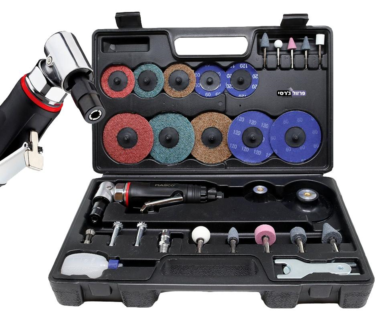 סט משחזת ציר פנאומטית + רולוק ואבנים דגם K-6083