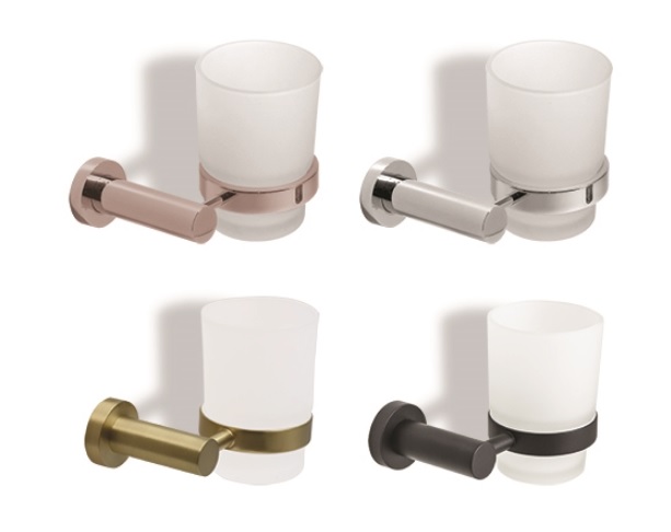 כוס זכוכית למברשות שיניים לתליה על קיר דגם RO22